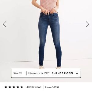Madewell 10” High Rise skinny jean